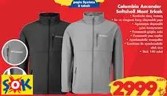 COLUMBİA ASCENDER SOFTSHELL MONT ERKEK